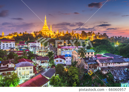 Yangon, Myanmar view of Shwedagon Pagoda Yangon, Myanmar view of Shwedagon Pagoda 66060957