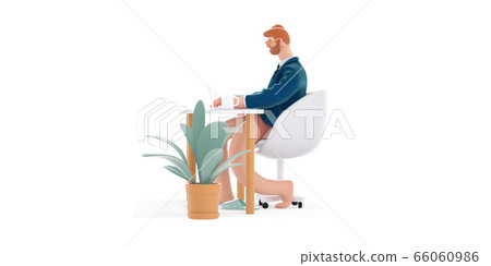Home Office 3D illustartion 66060986