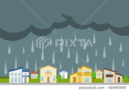 城市景觀_雨季的插圖圖像 城市景觀_雨季的插圖圖像 66060999