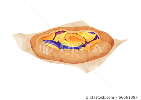 Plum Pie Isolated on White Background Vector Illustration 66061087
