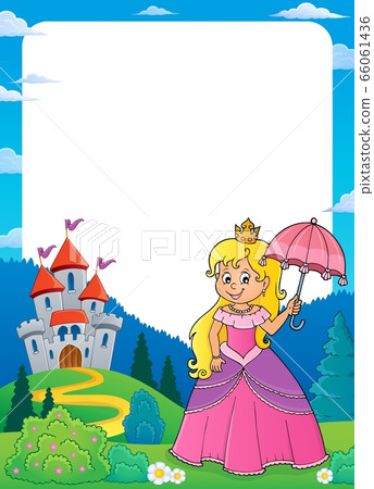 Princess with umbrella theme frame 1 Princess with umbrella theme frame 1 66061436