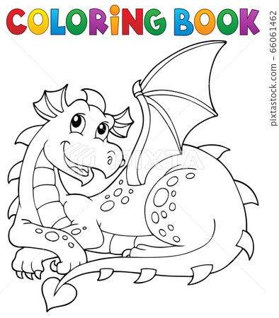 Coloring book lying dragon theme 1 Coloring book lying dragon theme 1 66061462