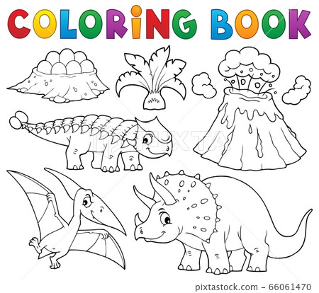 Download Coloring Book Dinosaur Subject Image 5 Stock Illustration 66061470 Pixta