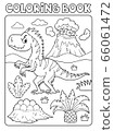 Coloring book dinosaur composition image 4 66061472