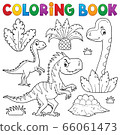 Coloring book dinosaur composition image 3 66061473