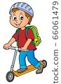 Boy on kick scooter theme image 1 66061479