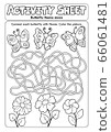 Activity sheet butterfly theme maze 66061481