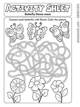 Activity sheet butterfly theme maze Activity sheet butterfly theme maze 66061481