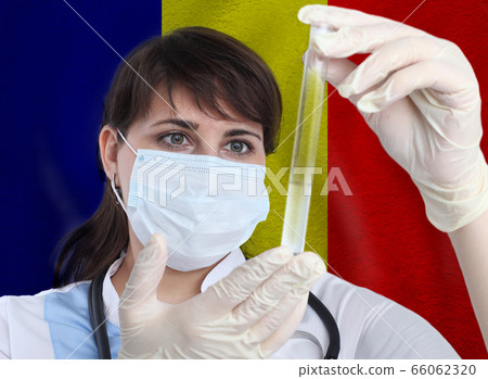 Scientist woman with test tube Coronavirus Scientist woman with test tube Coronavirus 66062320
