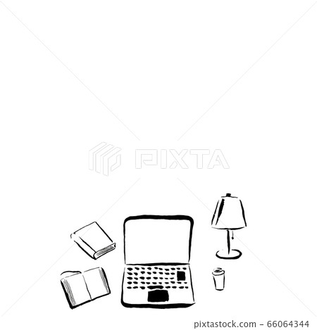 房間內的PC工作（墨水插圖） 66064344