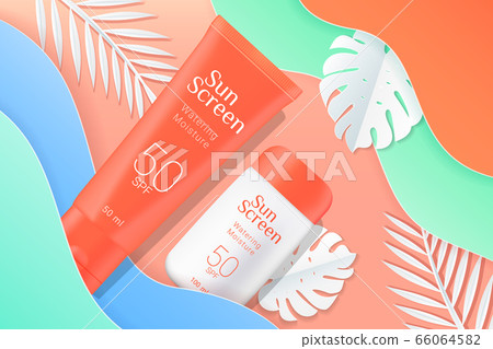 Sunscreen tubes ads template Sunscreen tubes ads template 66064582