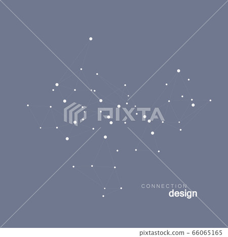 Abstract technology structure. Vector network polygonal space background with connecting dots and lines Abstract technology structure. Vector network polygonal space background with connecting dots and lines 66065165
