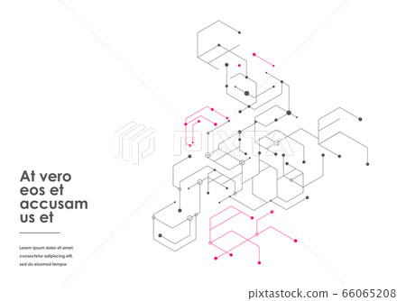 Scientific network diagram, connecting lines and dots on a simple background. Scientific network diagram, connecting lines and dots on a simple background. 66065208