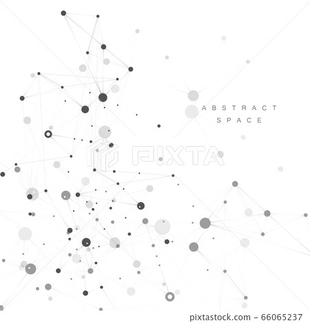 Abstract connect molecule background. Genetic and chemical compounds, medical and technological concept. Vector illustration 66065237