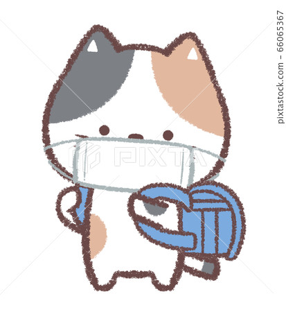 Mask calico cat school bag blue Mask calico cat school bag blue 66065367