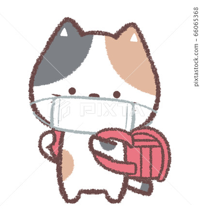 Mask calico cat school bag red 66065368