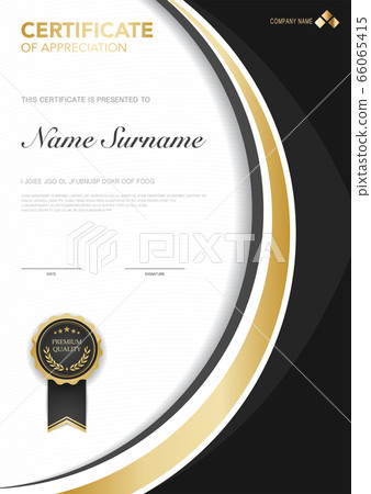 diploma certificate template black and gold color. diploma certificate template black and gold color. 66065415