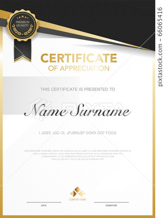 diploma certificate template black and gold color. diploma certificate template black and gold color. 66065416