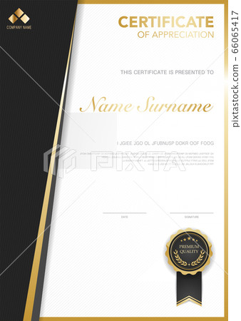 diploma certificate template black and gold color. diploma certificate template black and gold color. 66065417