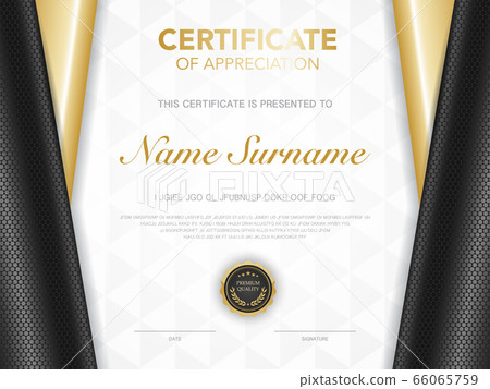 diploma certificate template black and gold color. 66065759