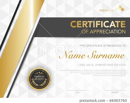diploma certificate template black and gold color. 66065760