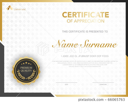 diploma certificate template black and gold color. 66065763