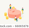 Donation and charity isometric concept. 66065878
