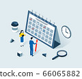 Deadline, time planning isometric concept 66065882