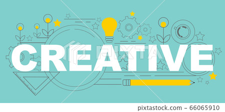 Vector illustration with word CREATIVE and... - Stock Illustration ...