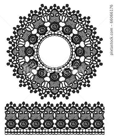 Round openwork lace border. 66066176