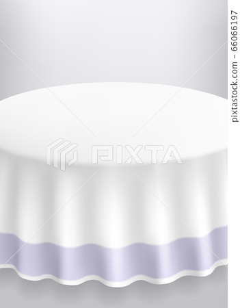 Round table with a white cloth. 66066197