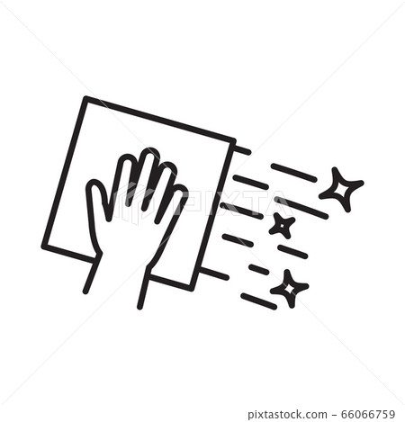 Cleaning napkin icon. Vector isolated outline 66066759