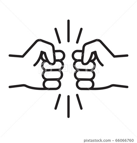 Fist bump line icon. Bro gesture, friends. Vector Fist bump line icon. Bro gesture, friends. Vector 66066760