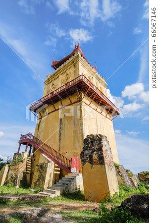 Nanmyin or watch tower of Ava (Inwa) in Burma 66067146