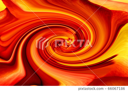 A bright abstract red-orange flower with a twisted spiral in the center. A bright abstract red-orange flower with a twisted spiral in the center. 66067186