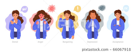 Woman expressing different negative emotions. Woman expressing different negative emotions. 66067918