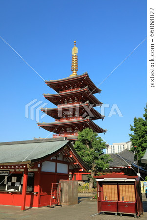 Five-storied pagoda of Sensoji Temple in Tokyo Five-storied pagoda of Sensoji Temple in Tokyo 66068022