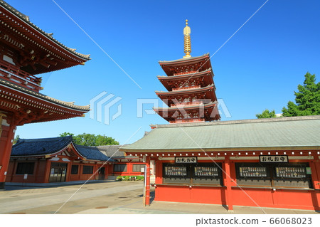 Five-storied pagoda of Sensoji Temple in Tokyo Five-storied pagoda of Sensoji Temple in Tokyo 66068023