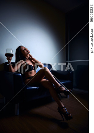 Sexy asian girl in underwear posing on sofa with Sexy asian girl in underwear posing on sofa with 66068828