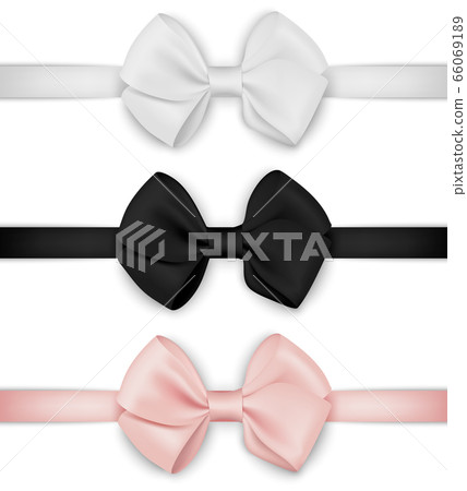 Vector realistic bow set. Template for design. 66069189