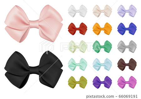 Vector realistic bow set. Template for design. Vector realistic bow set. Template for design. 66069191