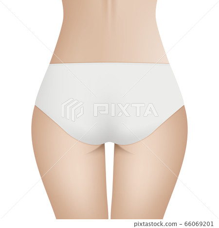 Beautiful woman s body in white bikini panties. - Stock Illustration  [66069201] - PIXTA