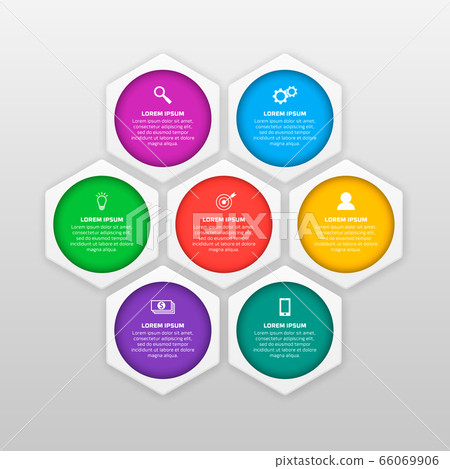 Vector infographics template with six options...-插圖素材 [66069906] - PIXTA圖庫