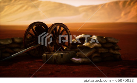 gun behind sandbags during the U.S. Civil War 66070038