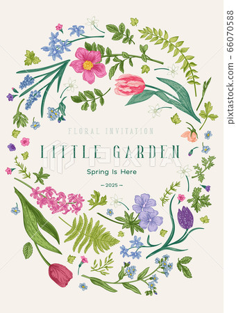 Oval floral frame. Colorful. Oval floral frame. Colorful. 66070588