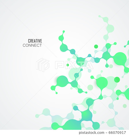 Science connection structure with molecules on simple modern white background. Vector illustration 66070917