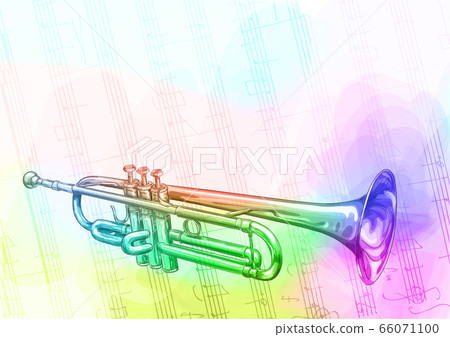 Brass Trumpet. Iridescen colours. Brass Trumpet. Iridescen colours. 66071100