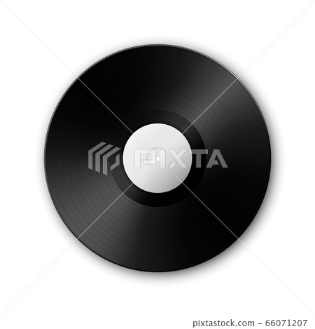 Realistic vector music gramophone vinyl LP record icon isolated on white background. Design template of retro long play. 66071207