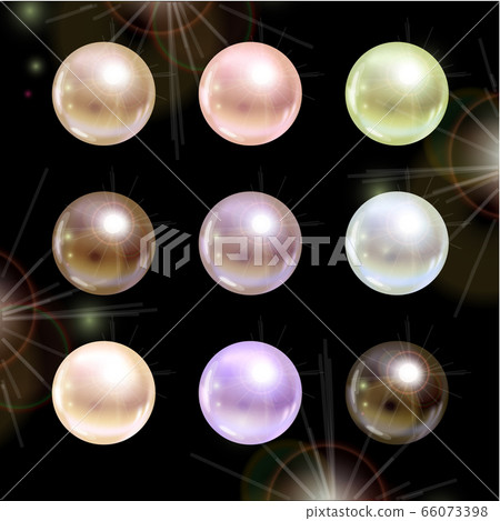 Shinyl pearls on black background. Shinyl pearls on black background. 66073398