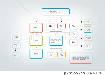 Fowchart, infographic scheme. Fowchart, infographic scheme. 66074192